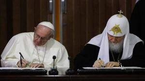 البابا والبطريرك كيريل في إعلان مشترك بعد لقاء هافانا يدعوان إلى تحرّك عاجل لإنقاذ مسيحيّي الشرق الأوسط