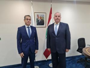 وزير الاتّصالات شارل الحاج يستقبل في مكتبه في الوزارة النائب نقولا صحناوي